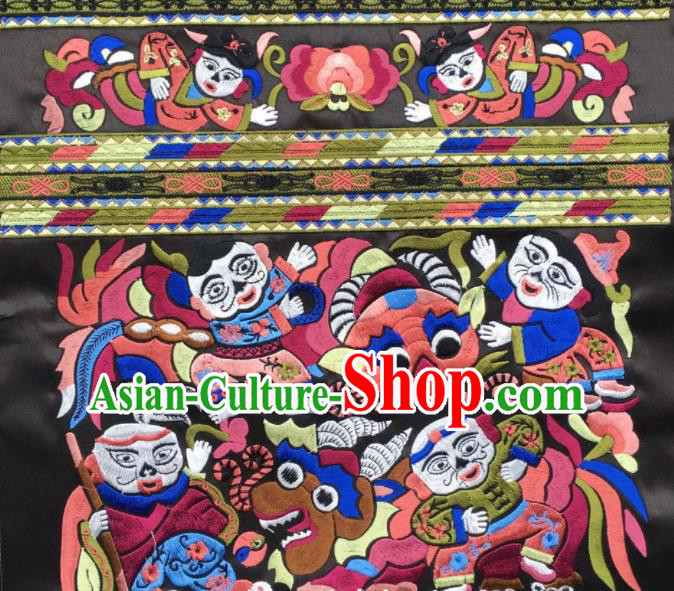 Chinese Traditional Embroidered Immortals Myth Applique National Dress Patch Embroidery Cloth Accessories