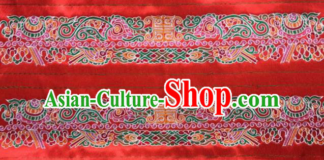 Chinese Traditional Embroidered Red Applique National Dress Patch Embroidery Cloth Accessories