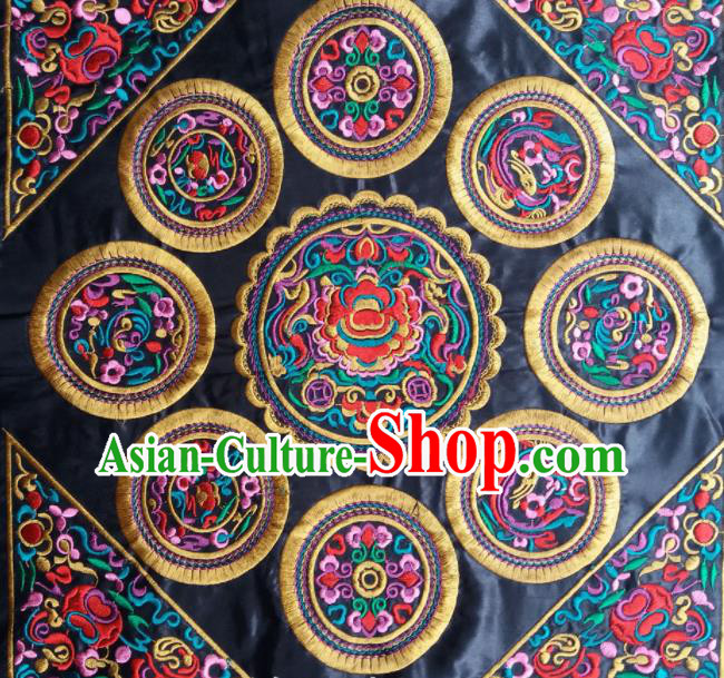 Chinese Traditional Embroidered Golden Applique National Dress Patch Embroidery Cloth Accessories