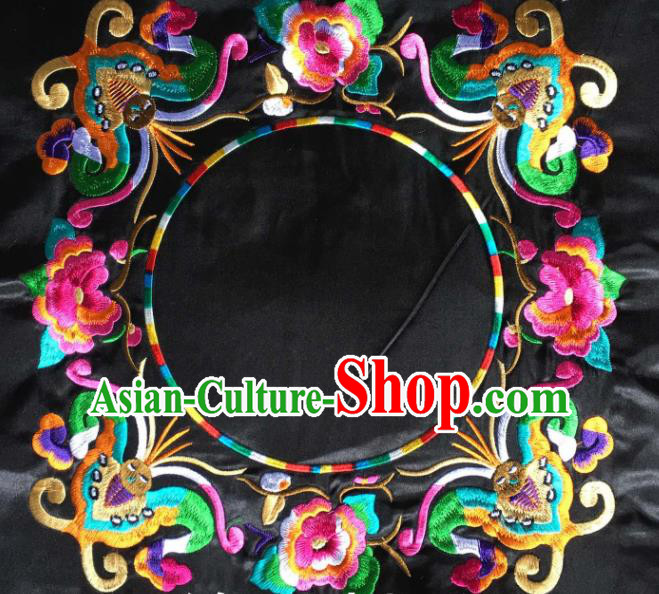 Chinese Traditional Embroidered Peony Butterfly Applique National Dress Patch Embroidery Cloth Accessories