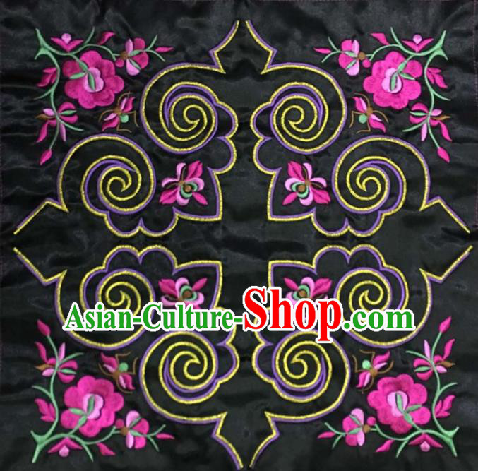 Chinese Traditional Embroidered Peach Flowers Applique National Dress Patch Embroidery Cloth Accessories