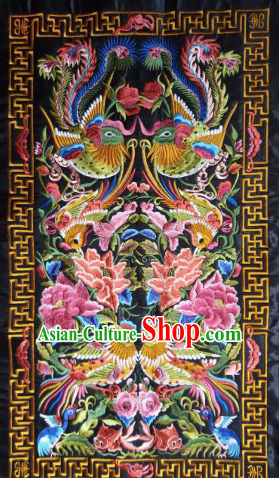 Chinese Traditional Embroidered Golden Pheasant Peony Applique National Dress Patch Embroidery Cloth Accessories