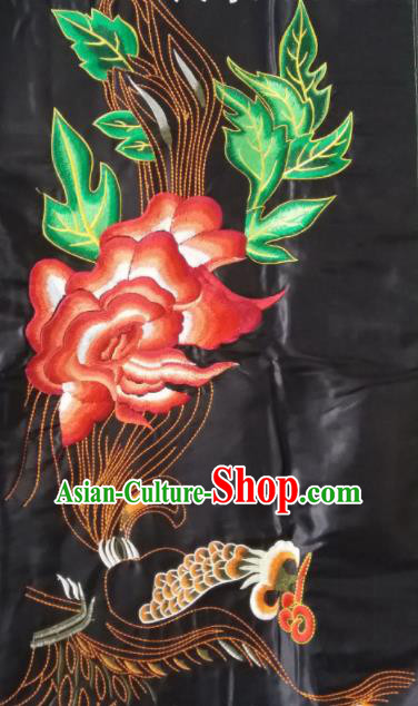 Chinese Traditional Embroidered Red Peony Applique National Dress Patch Embroidery Cloth Accessories