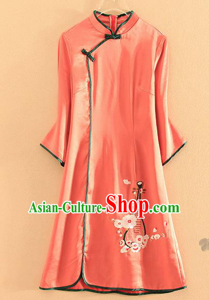 Chinese Traditional Tang Suit Embroidered Cheongsam National Costume Qipao Dress for Women