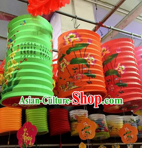 Chinese Traditional New Year Ink Painting Palace Lantern Handmade Paper Hanging Lantern Asian Ceiling Lanterns Ancient Lamp