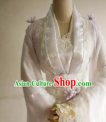 Chinese Traditional Cosplay Goddess White Costume Ancient Royal Princess Hanfu Dress for Women