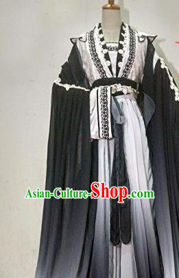 Chinese Traditional Cosplay Goddess Princess Black Costume Ancient Imperial Consort Hanfu Dress for Women