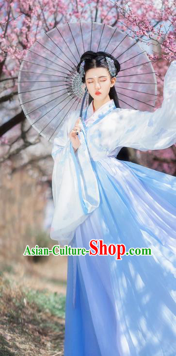 Traditional Chinese Jin Dynasty Court Hanfu Dress Ancient Royal Princess Historical Costumes for Women