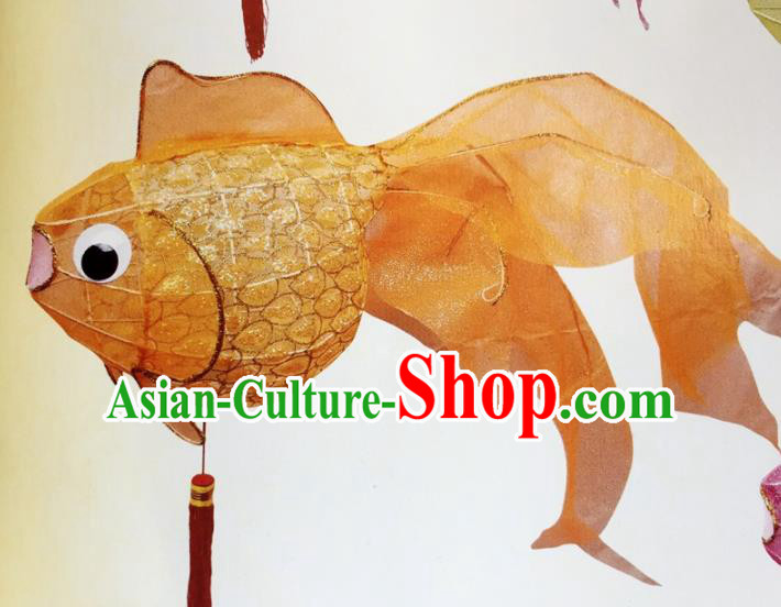 Chinese Traditional New Year Orange Goldfish Palace Lantern Handmade Hanging Lantern Asian Ceiling Lanterns Ancient Lamp