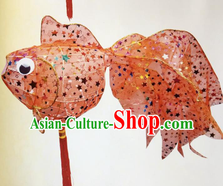 Chinese Traditional New Year Orange Paillette Palace Lantern Handmade Hanging Lantern Asian Ceiling Lanterns Ancient Lamp