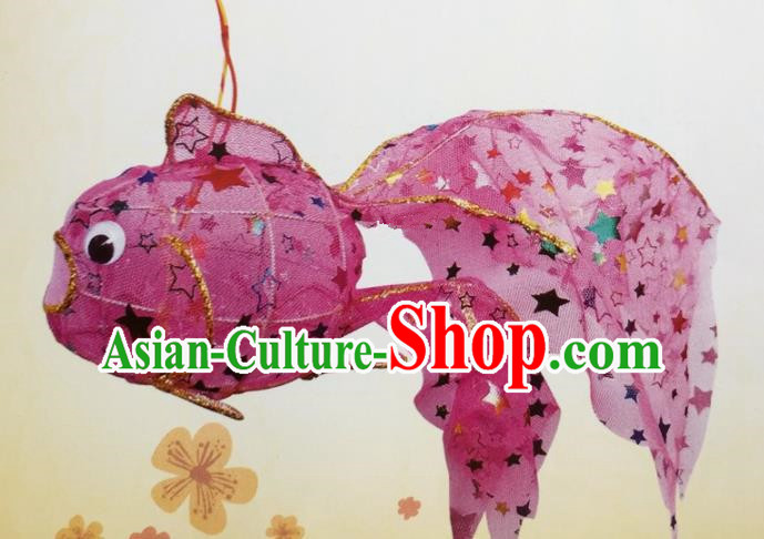 Chinese Traditional New Year Paillette Goldfish Palace Lantern Handmade Hanging Lantern Asian Ceiling Lanterns Ancient Lamp