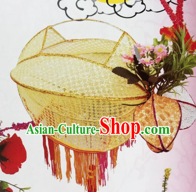 Chinese Traditional New Year Yellow Palace Lantern Handmade Hanging Lantern Asian Ceiling Lanterns Ancient Lamp