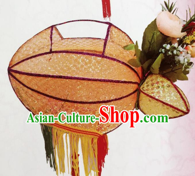 Chinese Traditional New Year Orange Palace Lantern Handmade Hanging Lantern Asian Ceiling Lanterns Ancient Lamp