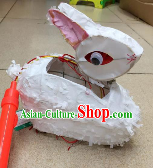 Chinese Traditional New Year White Rabbit Palace Lantern Handmade Hanging Lantern Asian Ceiling Lanterns Ancient Lamp