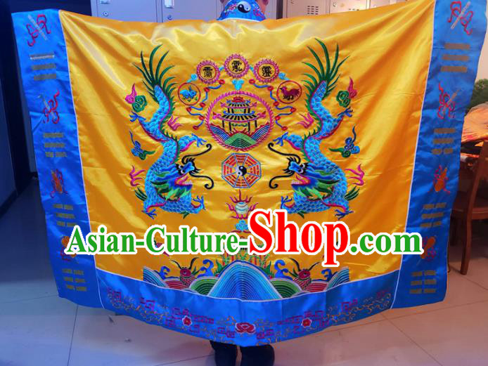 Chinese Traditional Taoism Costume Ancient Taoist Priest Cassocks Embroidered Golden Vestment