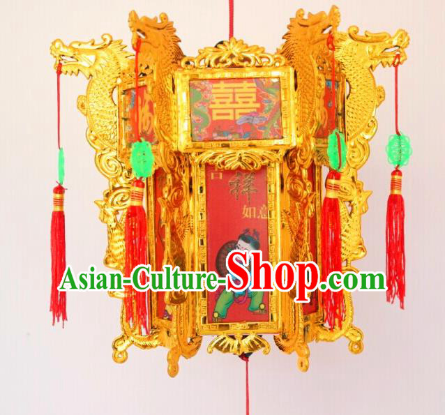 Chinese Traditional Handmade Carving Printing Red Palace Lantern Asian New Year Lantern Ancient Ceiling Lamp