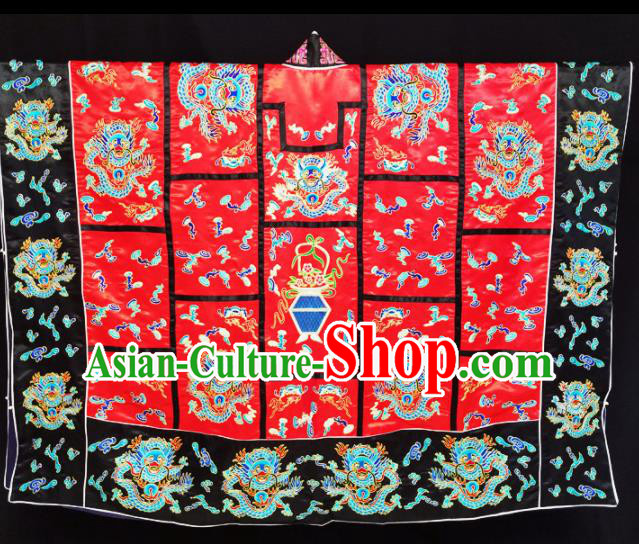 Chinese Ancient Taoist Priest Embroidered Dragon Red Cassocks Traditional Taoism Vestment Costume