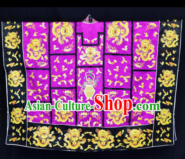 Chinese Ancient Taoist Priest Embroidered Dragon Purple Cassocks Traditional Taoism Vestment Costume