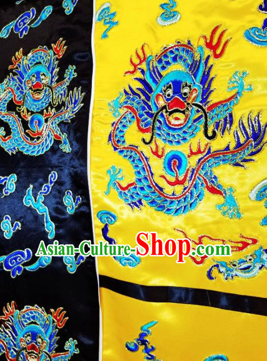 Chinese Ancient Taoist Priest Embroidered Dragon Yellow Cassocks Traditional Taoism Vestment Costume