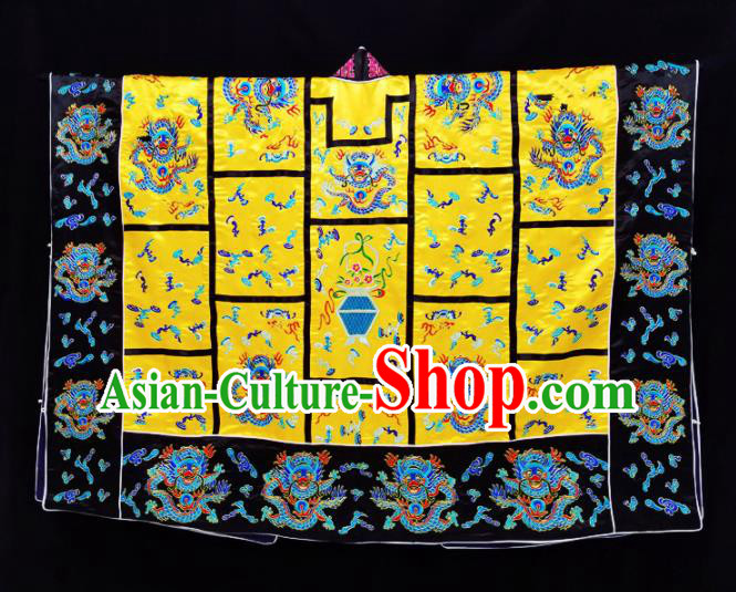 Chinese Ancient Taoist Priest Embroidered Dragon Yellow Cassocks Traditional Taoism Vestment Costume