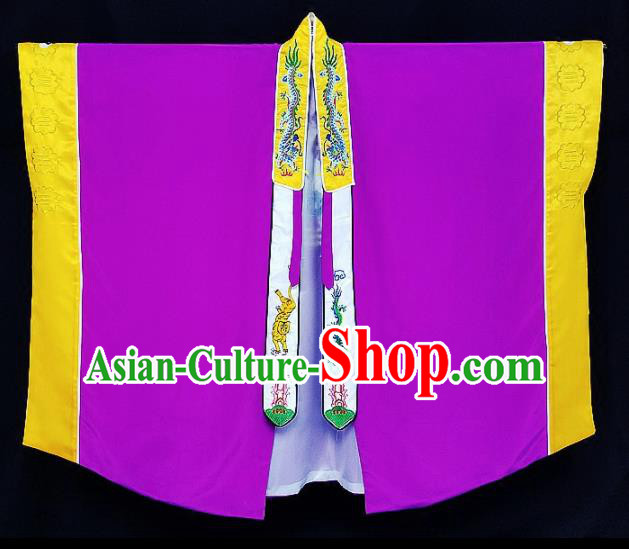 Chinese Ancient Taoist Priest Embroidered Tai Chi Purple Cassocks Traditional Taoism Vestment Costume