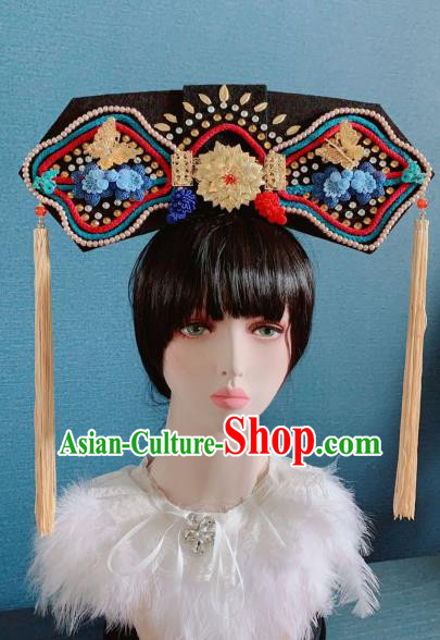 Traditional Chinese Deluxe Qing Dynasty Phoenix Coronet Hair Accessories Halloween Stage Show Headdress for Women