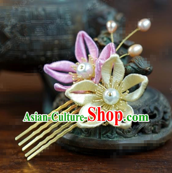 Traditional Chinese Handmade Court Plum Hairpins Hair Accessories Ancient Queen Hanfu Hair Comb for Women