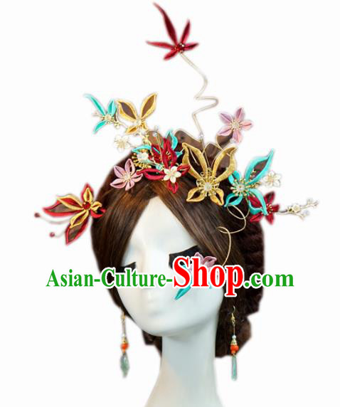 Traditional Chinese Wedding Hair Accessories Ancient Bride Butterfly Hair Clasp Hairpins Complete Set for Women