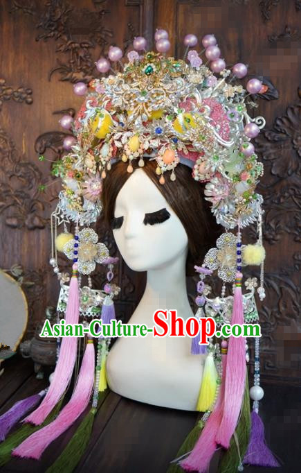 Traditional Chinese Wedding Hair Accessories Phoenix Coronet Ancient Bride Hairpins Complete Set for Women