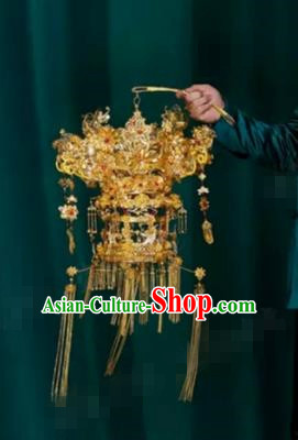 Traditional Chinese Handmade Court Golden Lantern Ancient Bride Wedding Lamp for Women