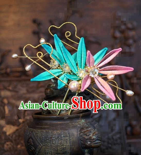 Traditional Chinese Ancient Bride Maple Leaf Hair Clip Hanfu Court Queen Hairpins Handmade Hair Accessories for Women