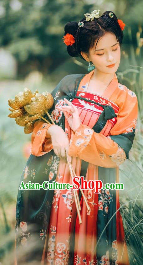Traditional Chinese Tang Dynasty Court Maid Replica Costumes Ancient Palace Lady Hanfu Dress for Women