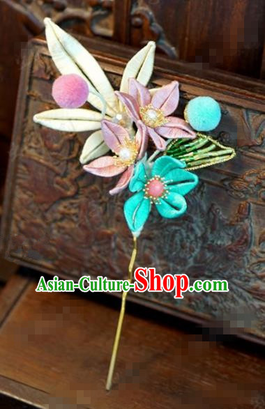 Traditional Chinese Ancient Bride Maple Leaf Hair Clip Hanfu Court Queen Hairpins Handmade Hair Accessories for Women