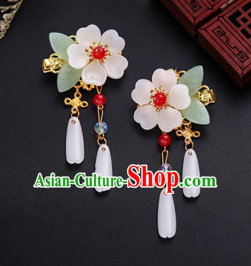 Traditional Chinese Ancient Hanfu Plum Tassel Hair Claws Court Queen Hairpins Handmade Hair Accessories for Women