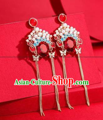 Traditional Chinese Handmade Court Ear Accessories Classical Peking Opera Earrings for Women