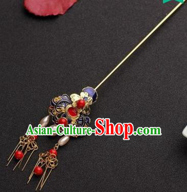 Traditional Chinese Hanfu Blueing Hair Clip Ancient Court Queen Hairpins Handmade Hair Accessories for Women