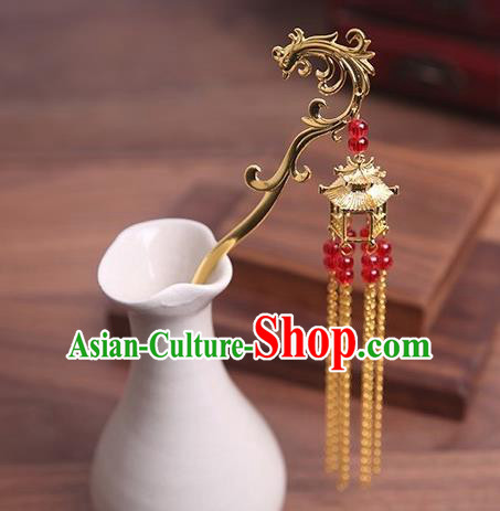 Traditional Chinese Hanfu Phoenix Tassel Hair Clip Ancient Court Queen Hairpins Handmade Hair Accessories for Women