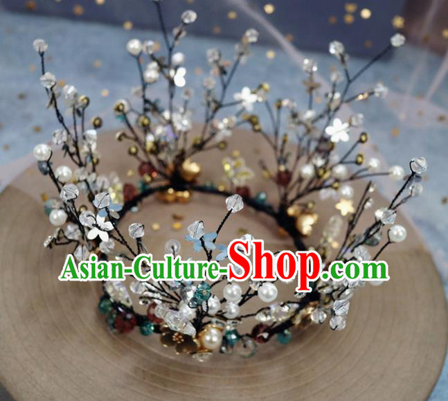 Handmade Baroque Princess Crystal Black Royal Crown Children Hair Clasp Hair Accessories for Kids