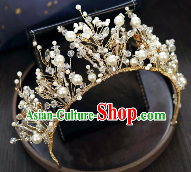 Handmade Baroque Princess Rhinestone Royal Crown Children Hair Clasp Hair Accessories for Kids