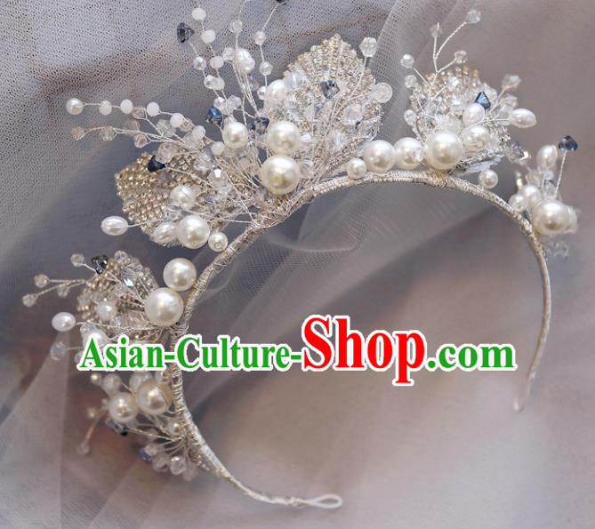 Handmade Baroque Princess Crystal Leaf Royal Crown Children Hair Clasp Hair Accessories for Kids