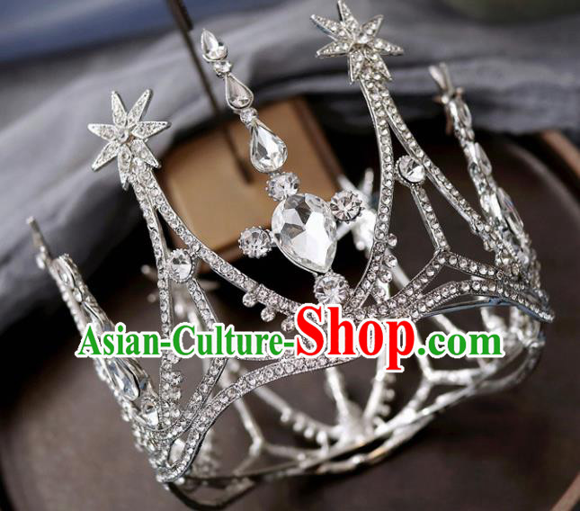 Handmade Baroque Princess Round Royal Crown Children Hair Clasp Hair Accessories for Kids