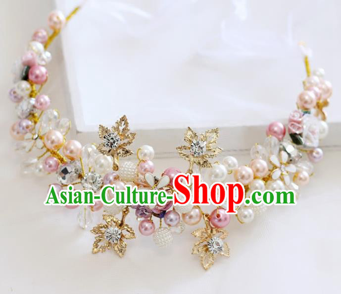 Handmade Baroque Princess Pearls Crystal Royal Crown Children Hair Clasp Hair Accessories for Kids