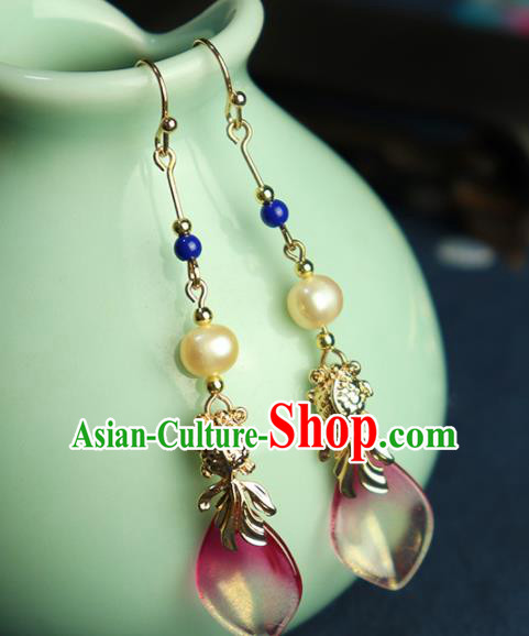 Traditional Chinese Handmade Goldfish Earrings Hanfu Ear Accessories for Women