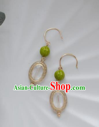 Traditional Chinese Classical Champagne Earrings Handmade Court Ear Accessories for Women