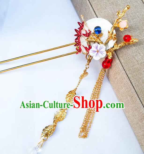 Traditional Chinese Hanfu Moon Plum Hair Clip Ancient Court Princess Hairpins Hair Accessories for Women