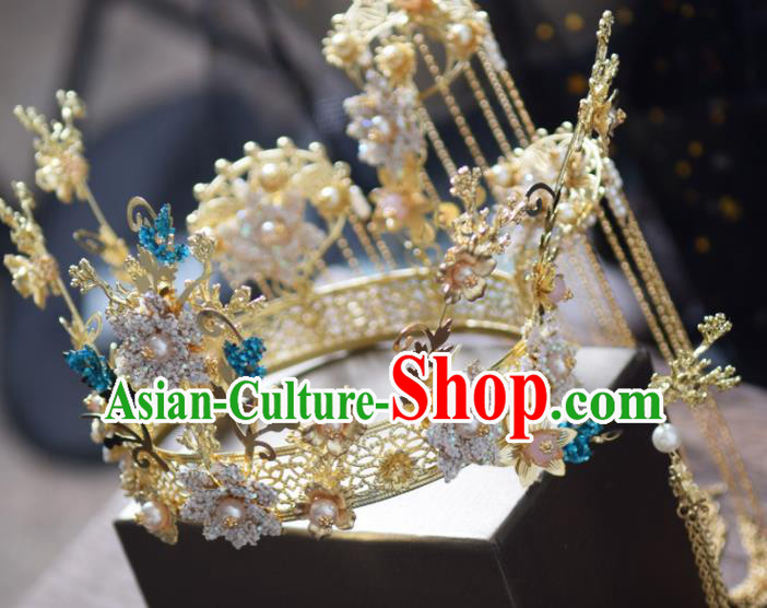 Traditional Chinese Handmade Wedding Tassel Phoenix Coronet Ancient Bride Hairpins Hair Accessories for Women