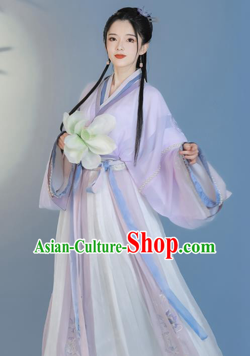 Traditional Chinese Jin Dynasty Court Lady Replica Costumes Ancient Royal Princess Hanfu Dress for Women