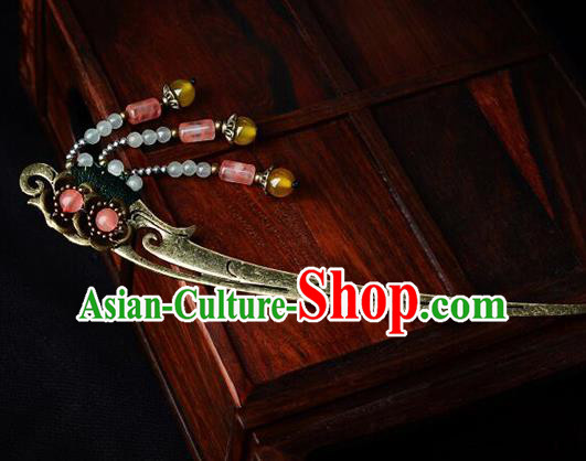 Traditional Chinese Hanfu Brass Hair Clip Ancient Court Princess Hairpins Hair Accessories for Kids