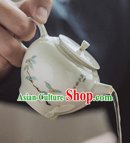 Chinese Classical Hand Made Jingdezhen Shi Teapot Porcelain Ceramics Tea Kettle