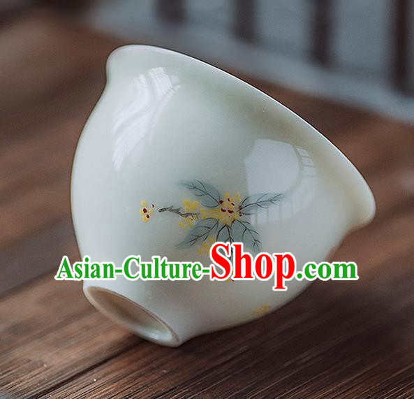 Chinese Classical Hand Printing Fragrans Jingdezhen Shi Tea Cup Porcelain Ceramics Teacup